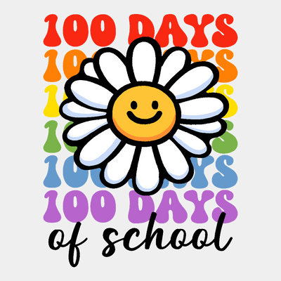 100 Days of School Flower DTF Transfer - Print Pony™