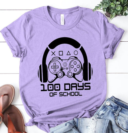100 Days of School Gamer - Ready to Press DTF Transfer - Print Pony