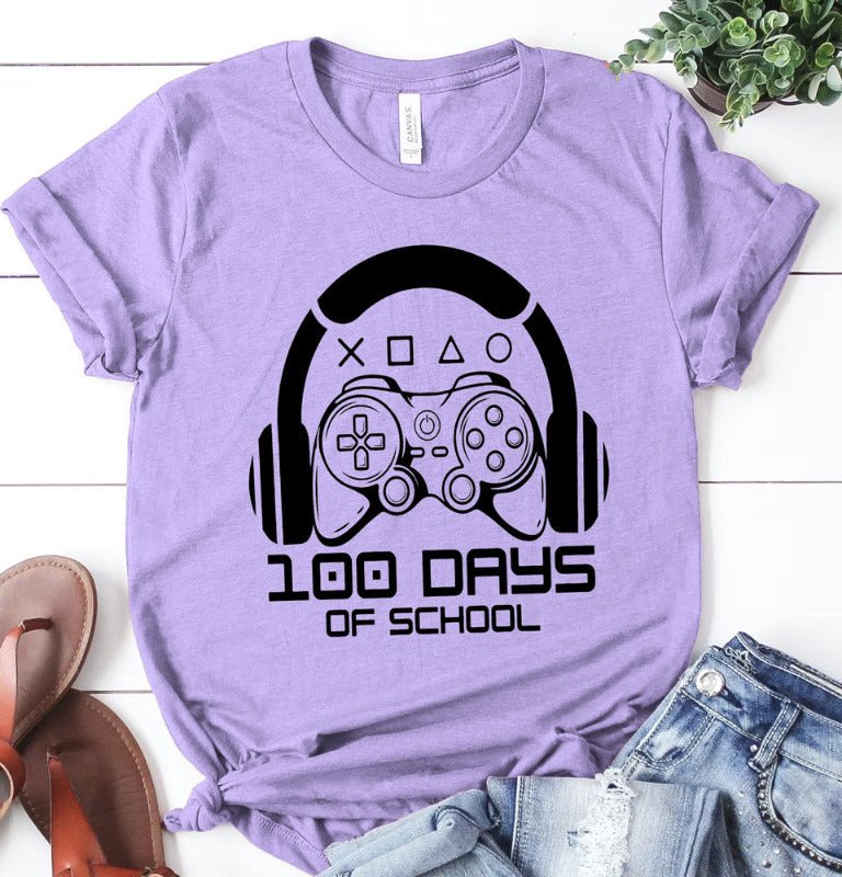 100 Days of School Gamer - Ready to Press DTF Transfer - Print Pony