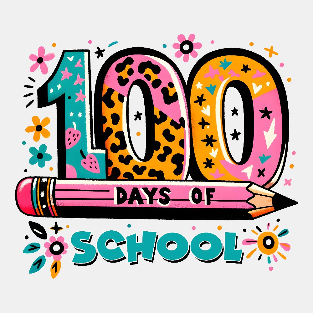 100 Days of School Leopard Print - Ready to Press DTF Transfer - Print Pony™