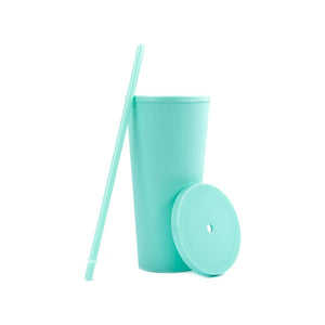 22 oz. Tapered Acrylic Tumbler with Lid and Reusable Straw (Seafoam) - Print Pony™