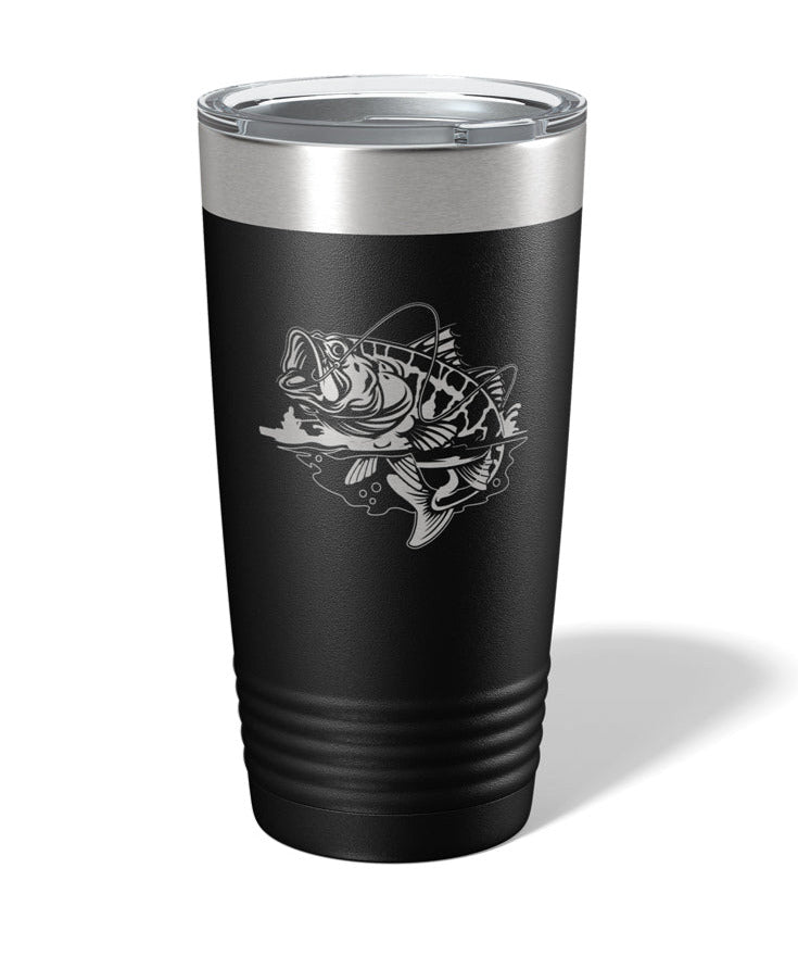 Bass Fishing Laser Engraved/Etched Tumblers - Print Pony™