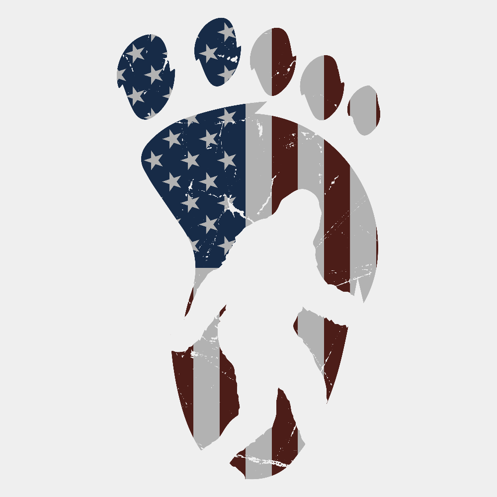 Bigfoot Imprint with American Flag- Ready to Press DTF Transfer - Print Pony™