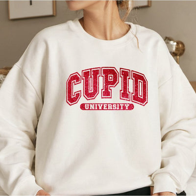 Cupid University Faux Glitter - Ready to Press DTF Transfer with sleeve - Print Pony