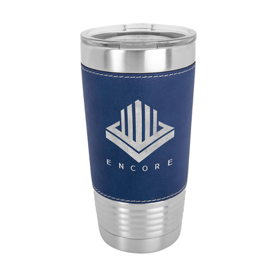 Custom Engraved 20 oz. Leatherette Tumblers - Print Pony™