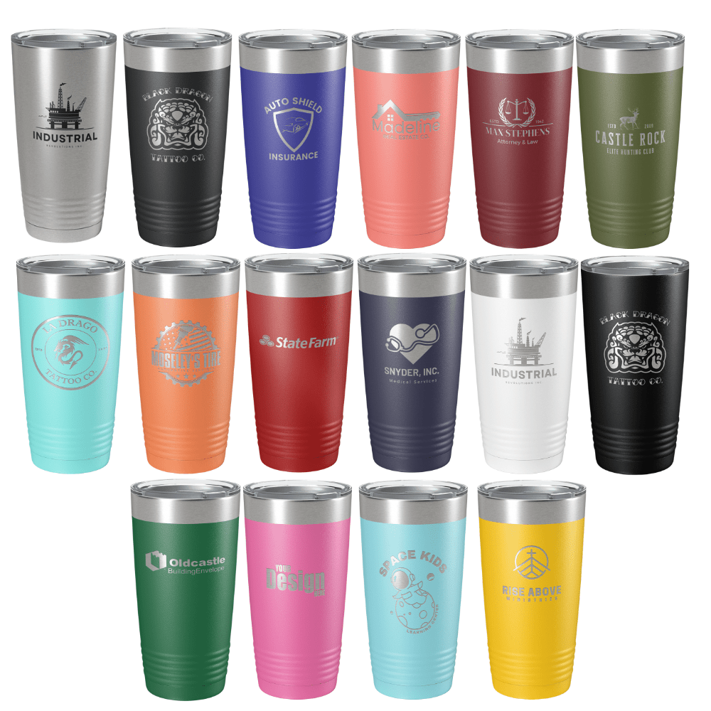 Custom Engraved 20 oz. Logo Tumblers - Print Pony™