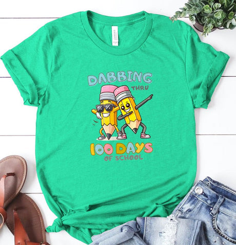 Dabbing thru 100 Days of School - Ready to Press DTF Transfer - Print Pony