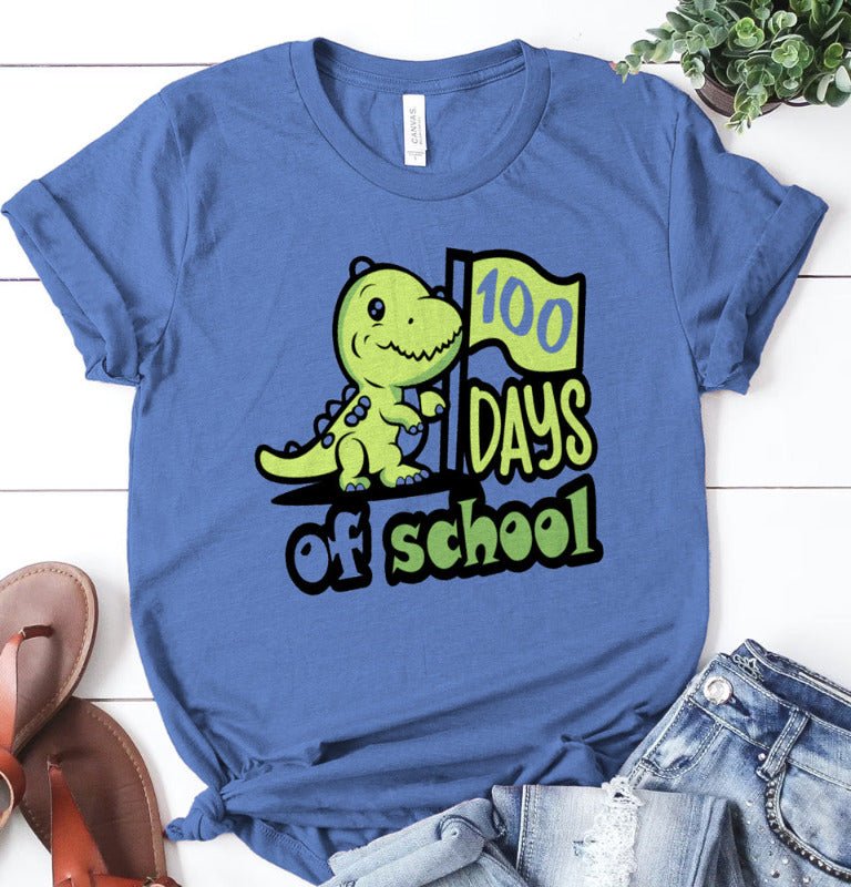 Dinosaur 100 Days of School - Ready to Press DTF Transfer - Print Pony