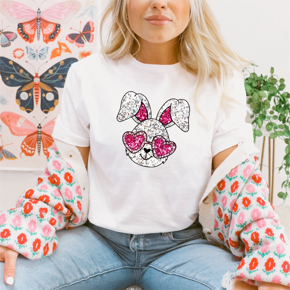 Faux Sequins Bunny Easter DTF Transfer - PrintPony