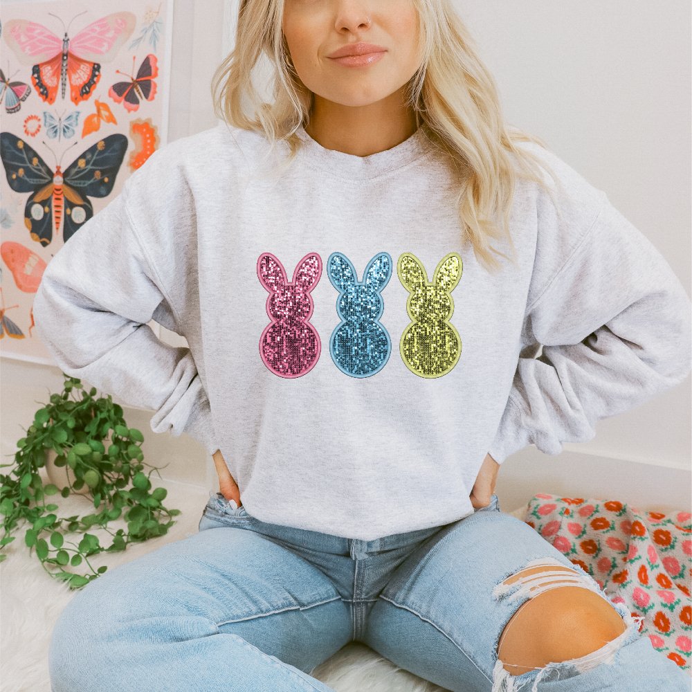 Faux Sequins Easter Bunnies DTF Transfer - Print Pony™