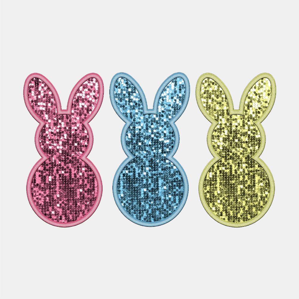 Faux Sequins Easter Bunnies DTF Transfer - Print Pony™