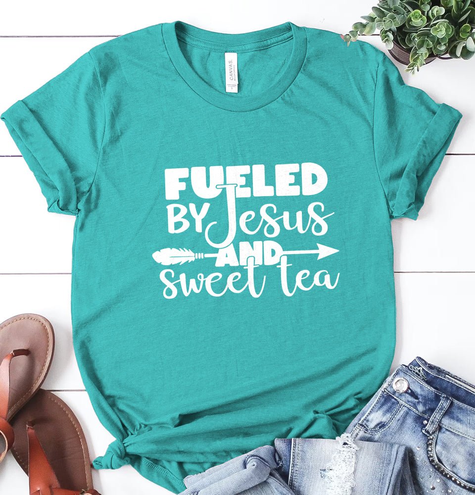 Fueled by Jesus and Sweet Tea - Ready to Press DTF Transfer - Print Pony