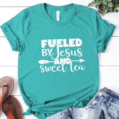 Fueled by Jesus and Sweet Tea - Ready to Press DTF Transfer - Print Pony