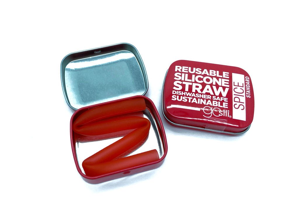 GoSili 8" Standard Collapsible + Reusable Silicone Drinking Straw with Travel Case - PrintPony