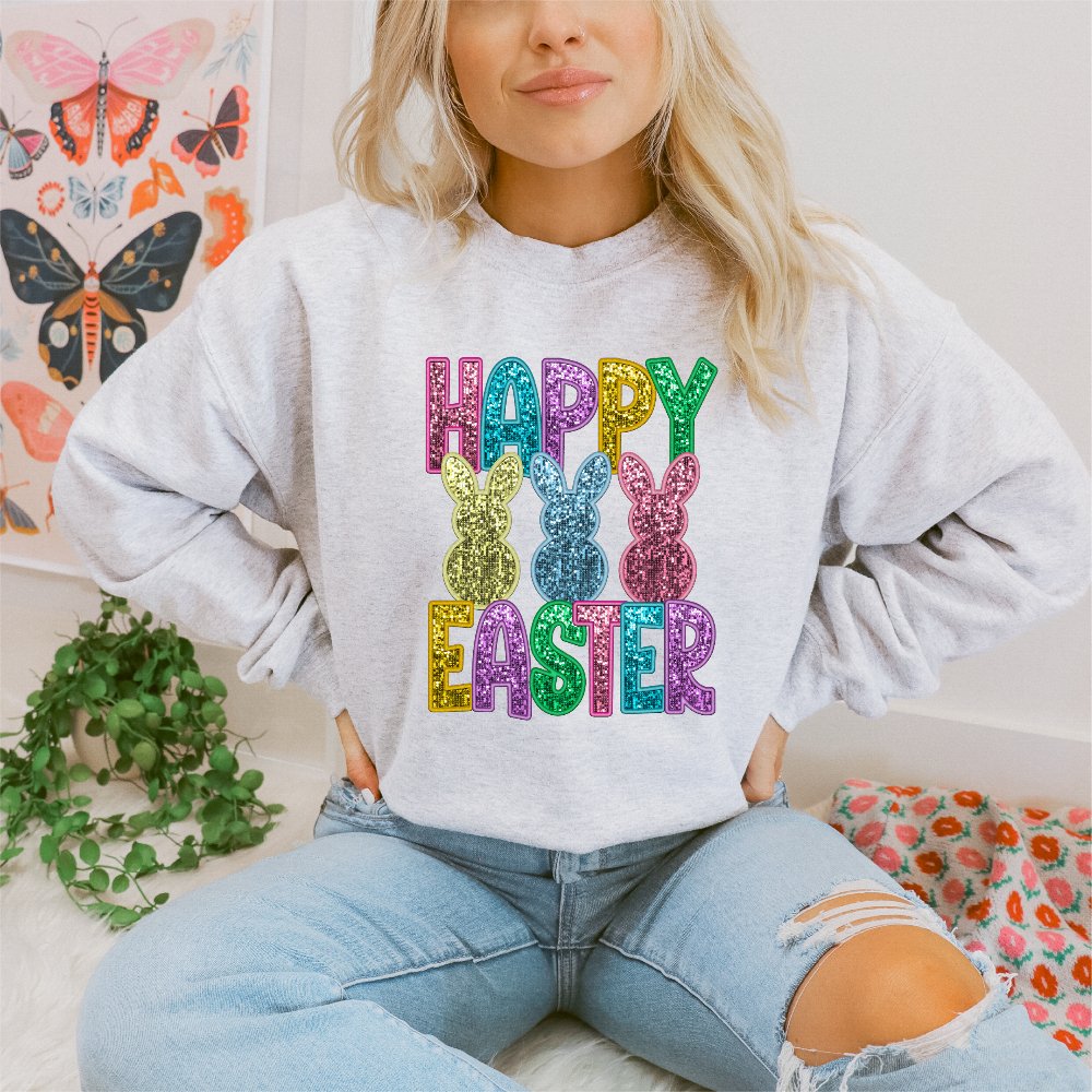 Happy Easter Faux Sequin DTF Transfer - Print Pony™