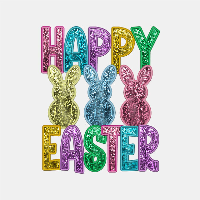 Happy Easter Faux Sequin DTF Transfer - Print Pony™