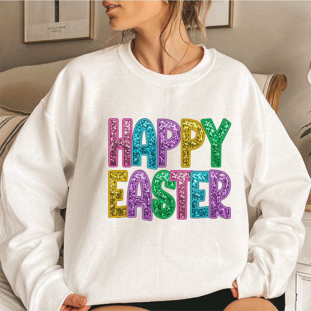 Happy Easter Faux Sequins DTF Transfer - Print Pony™