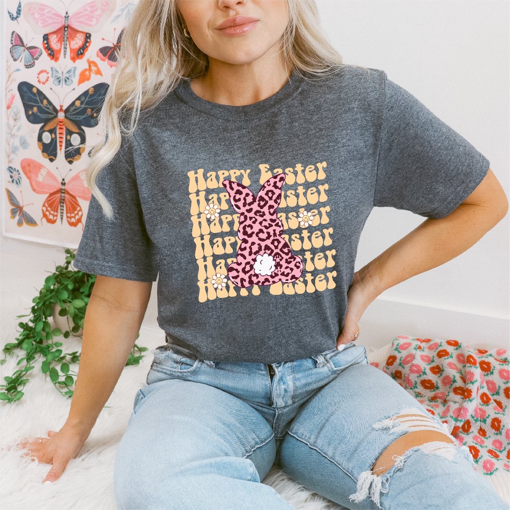 Happy Easter Leopard Print Bunny - Easter DTF Transfer - Print Pony™