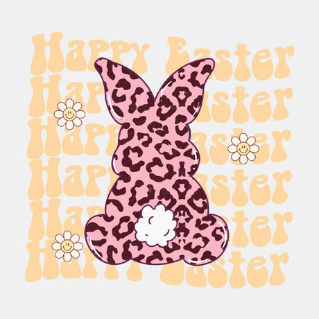 Happy Easter Leopard Print Bunny - Easter DTF Transfer - Print Pony‚Ñ¢