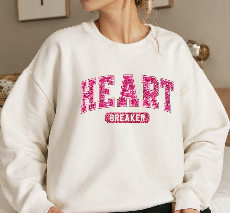 Heart Breaker Sparkly Faux Sequin Letters - Ready to Press DTF Transfer - Print Pony