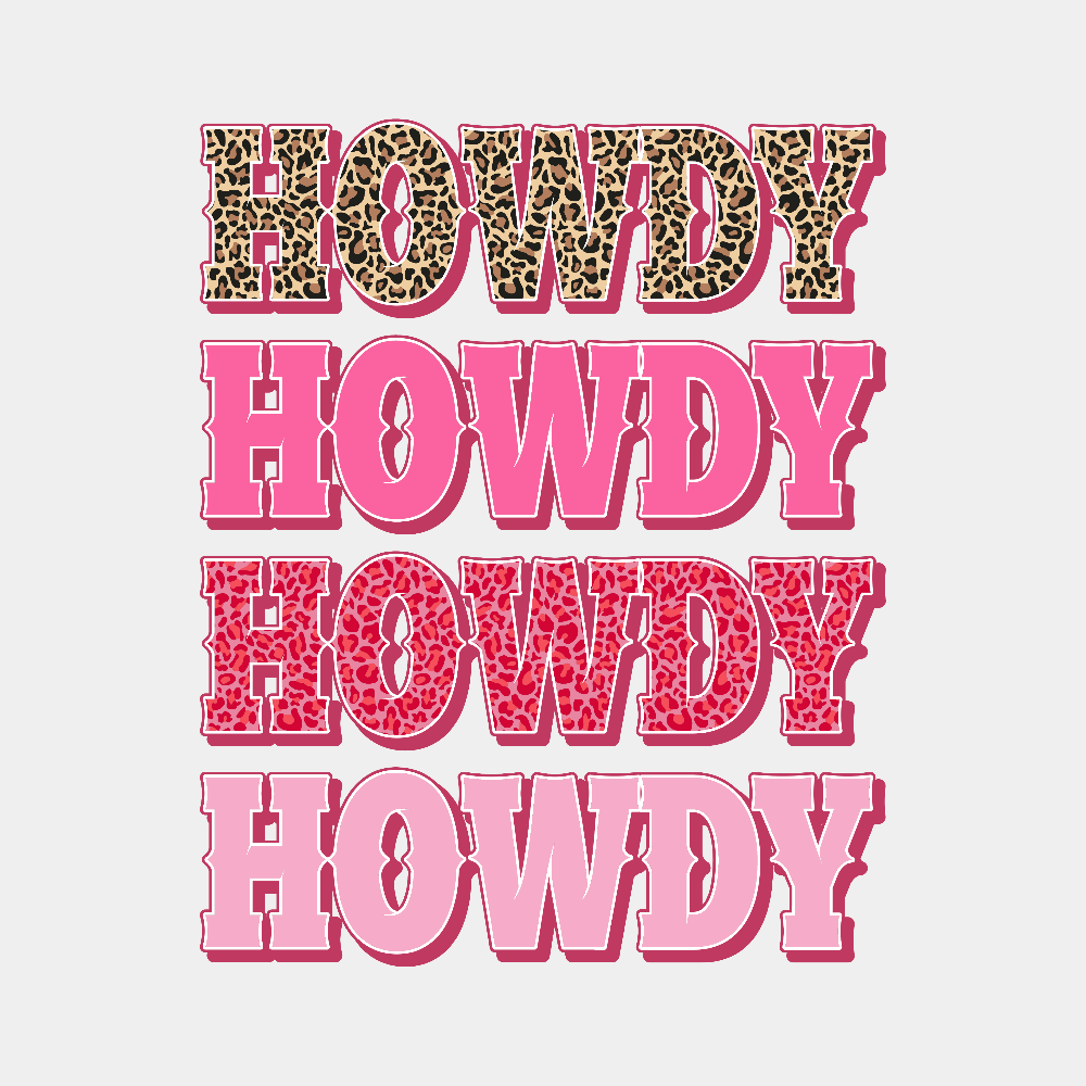 Howdy Leopard and Pink Design - Ready to Press DTF Transfer - Print Pony™