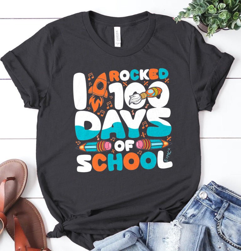 I Rocked 100 Days of School - Ready to Press DTF Transfer - Print Pony