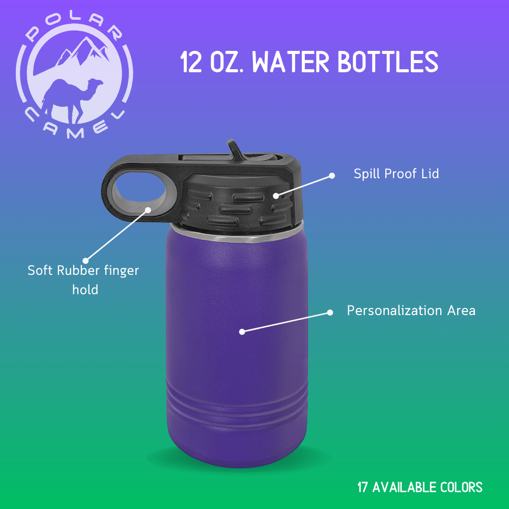Kid's 12 oz. Sport Water Bottles - Personalization Included - PrintPony