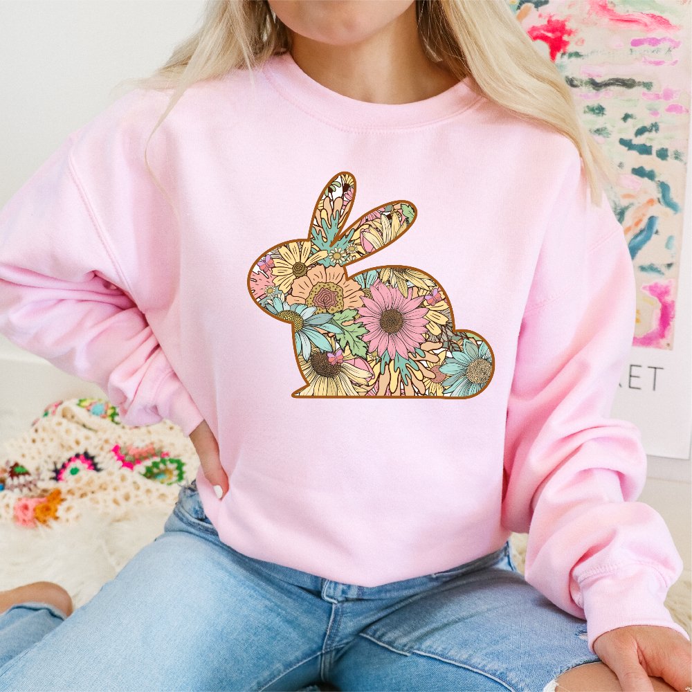 Pastel Floral Easter Bunny DTF Transfer - Print Pony™