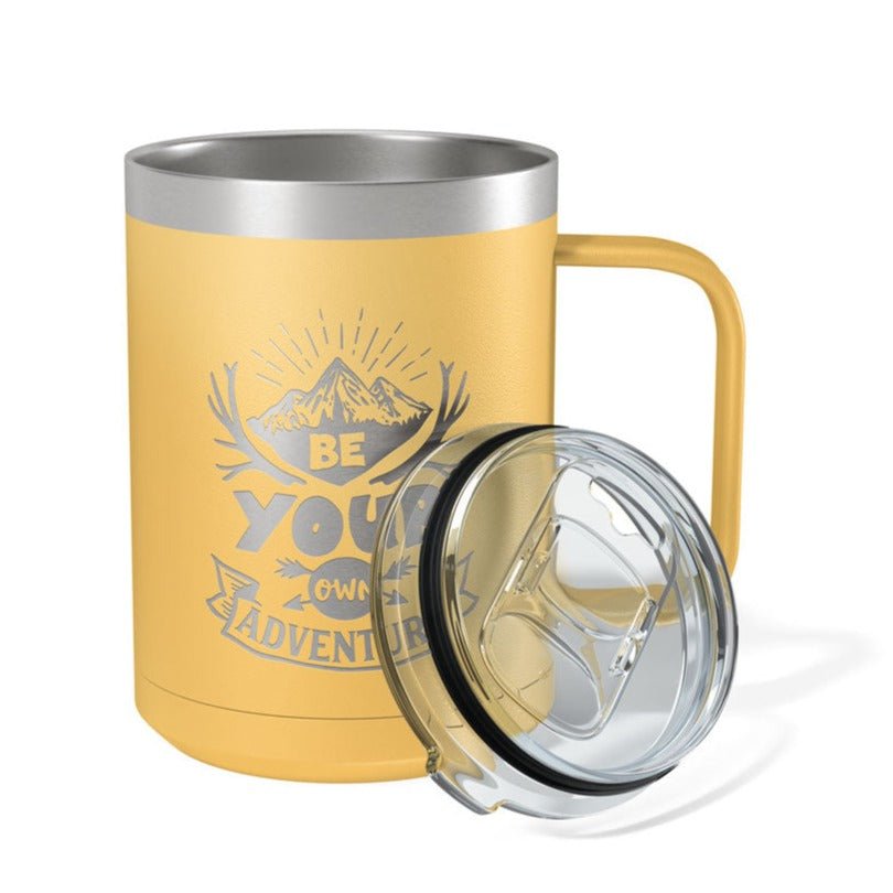 Personalized Custom Engraved 15 oz. Coffee Travel Mugs with Slider Lid - PrintPony