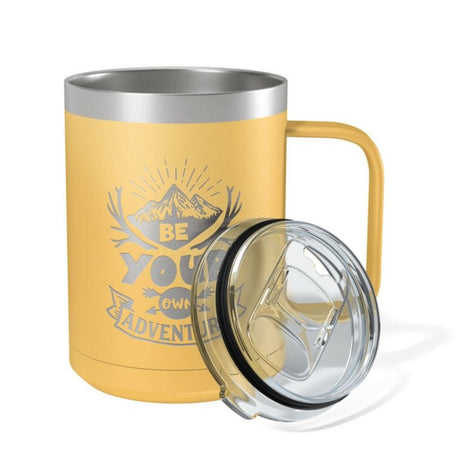 Personalized Custom Engraved 15 oz. Coffee Travel Mugs with Slider Lid - Print Pony™