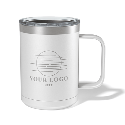 Personalized Custom Engraved 15 oz. Coffee Travel Mugs with Slider Lid - Print Pony™