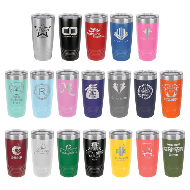 Personalized Custom Engraved 20 oz. Powder Coated Ringneck Tumblers - Print Pony™