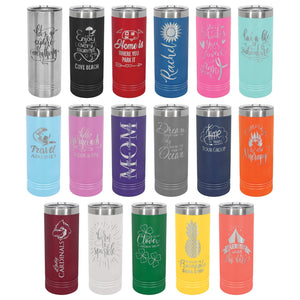 Personalized Custom Engraved 22 oz. Powder-Coated Skinny Tumblers - Print Pony™