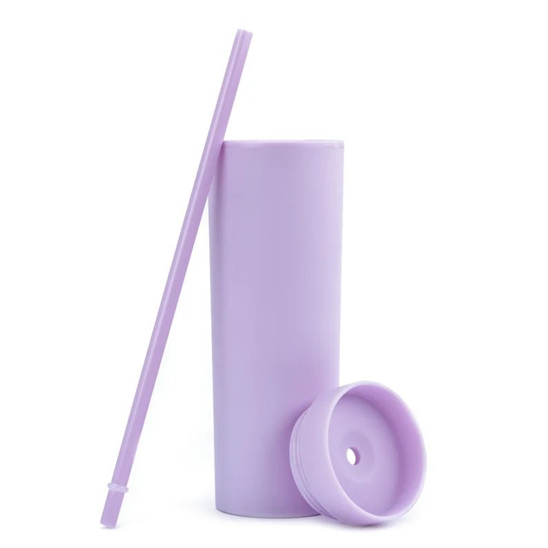 Skinny Acrylic Tumbler with Lid and Straw 16 oz. - PrintPony