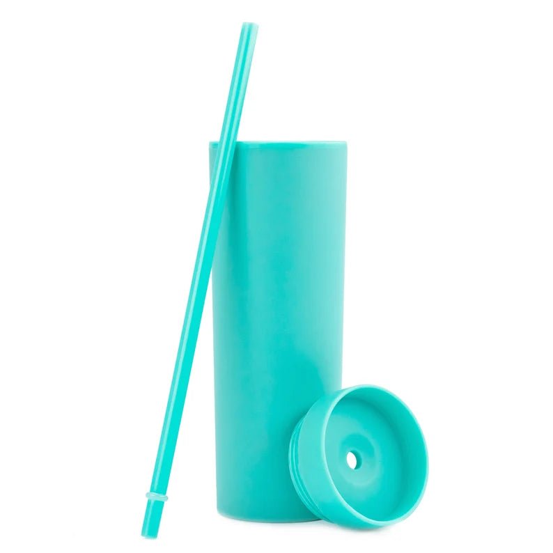 Skinny Acrylic Tumbler with Lid and Straw 16 oz. - PrintPony