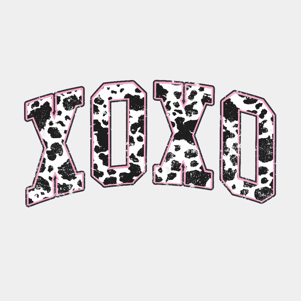 XOXO Pink Cow Print- Ready to Press DTF Transfer - Print Pony™