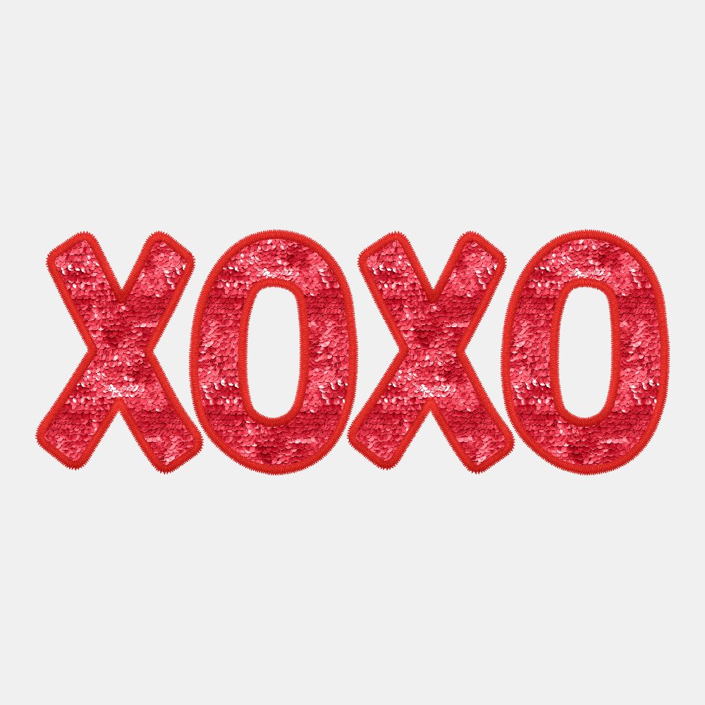 XOXO Red Valentines Faux Embroidery - Ready to Press DTF Transfer - Print Pony™